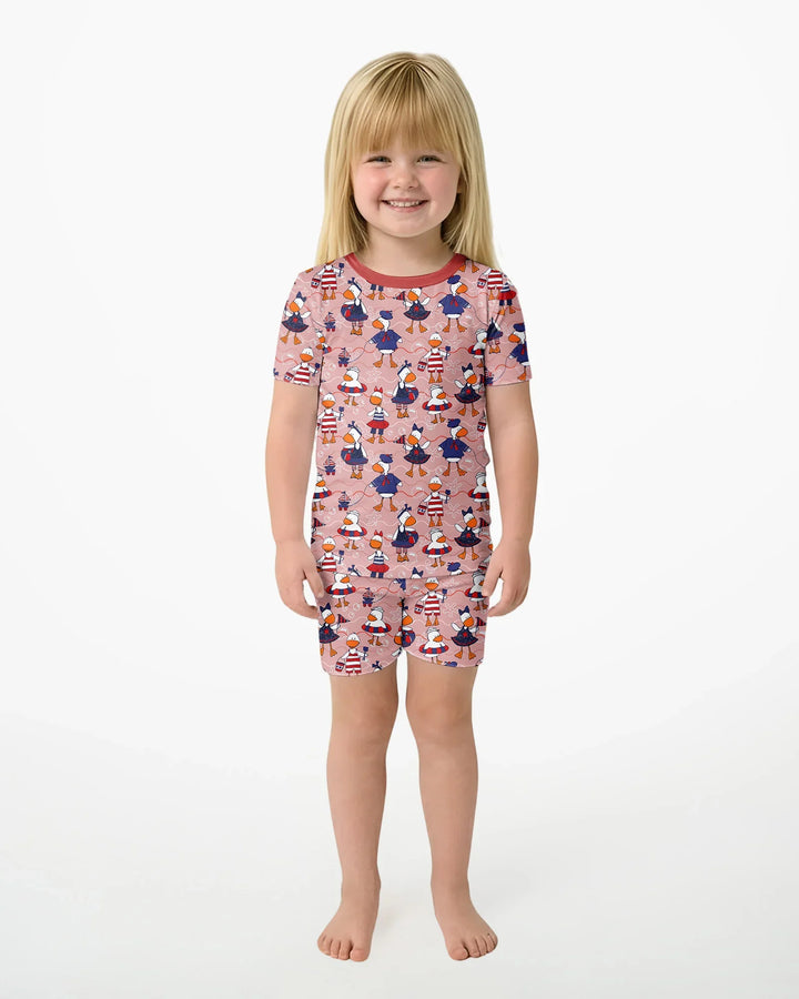 Schlafanzug-Set zweiteilig, kurze Ärmel, kurze Hose, Bambus