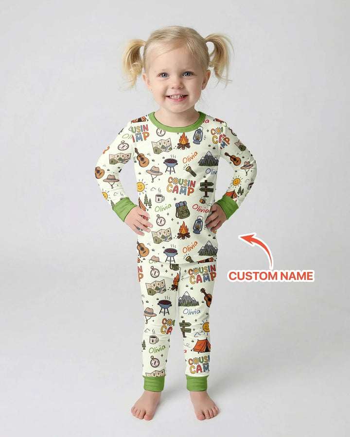 Zweiteiliges Langarm-Pyjama-Set mit Sommerfrüchten