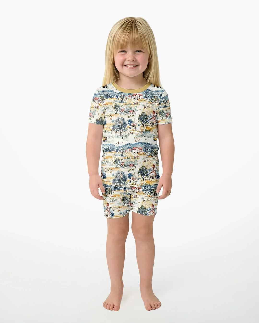 Schlafanzug-Set zweiteilig, kurze Ärmel, kurze Hose, Bambus