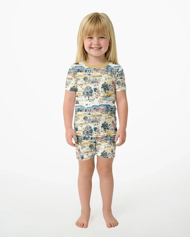 Schlafanzug-Set zweiteilig, kurze Ärmel, kurze Hose, Bambus