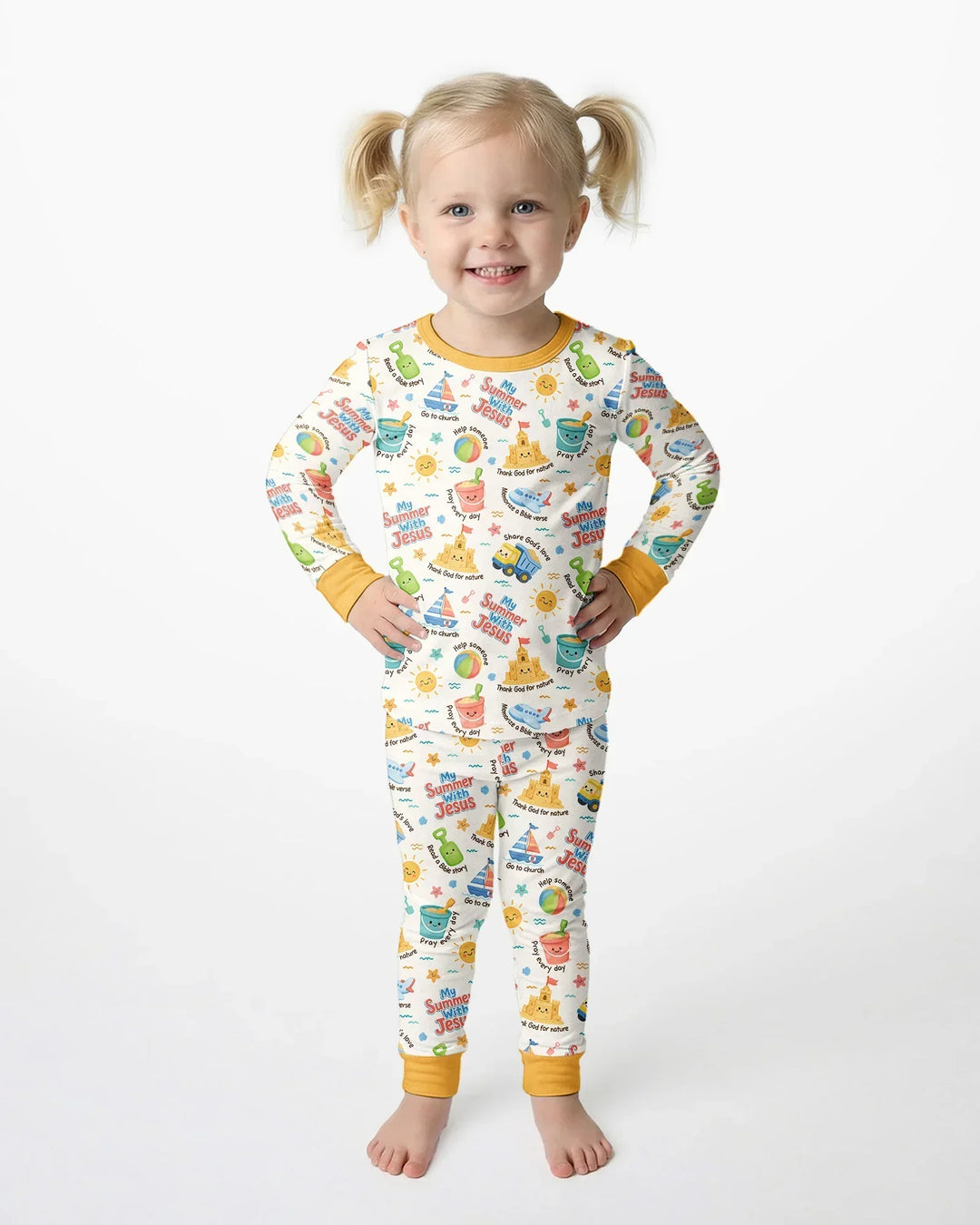 Zweiteiliges Langarm-Pyjama-Set mit Sommerfrüchten