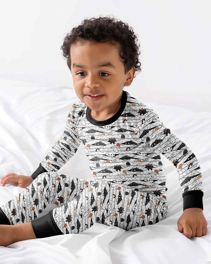 Zweiteiliges Langarm-Pyjama-Set mit Sommerfrüchten