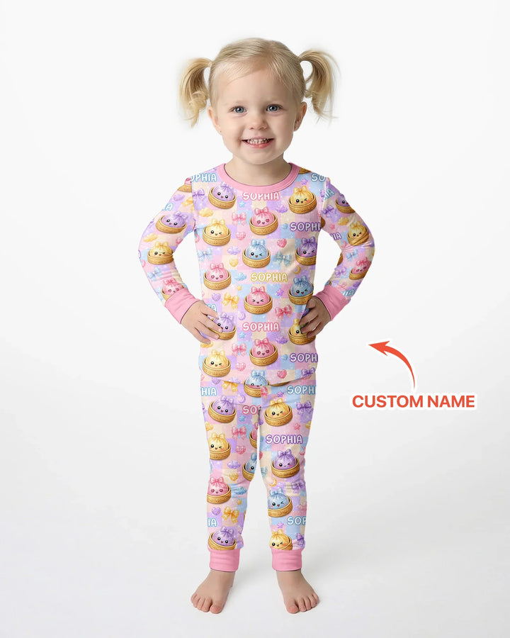 Zweiteiliges Langarm-Pyjama-Set mit Sommerfrüchten