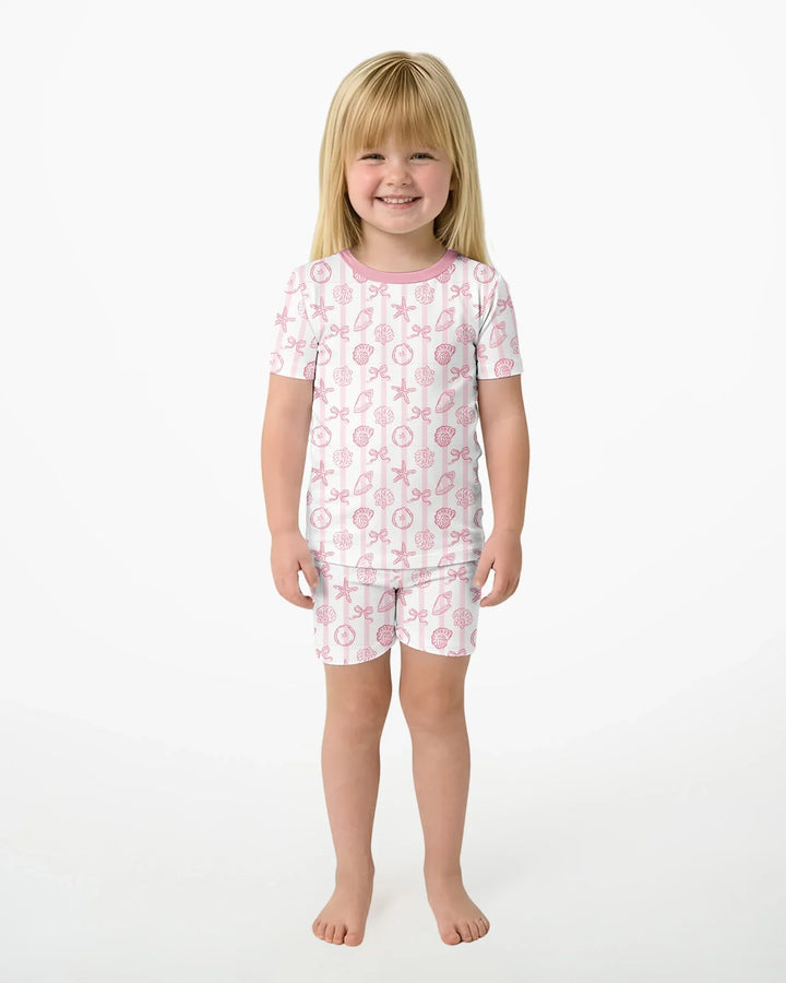 Schlafanzug-Set zweiteilig, kurze Ärmel, kurze Hose, Bambus