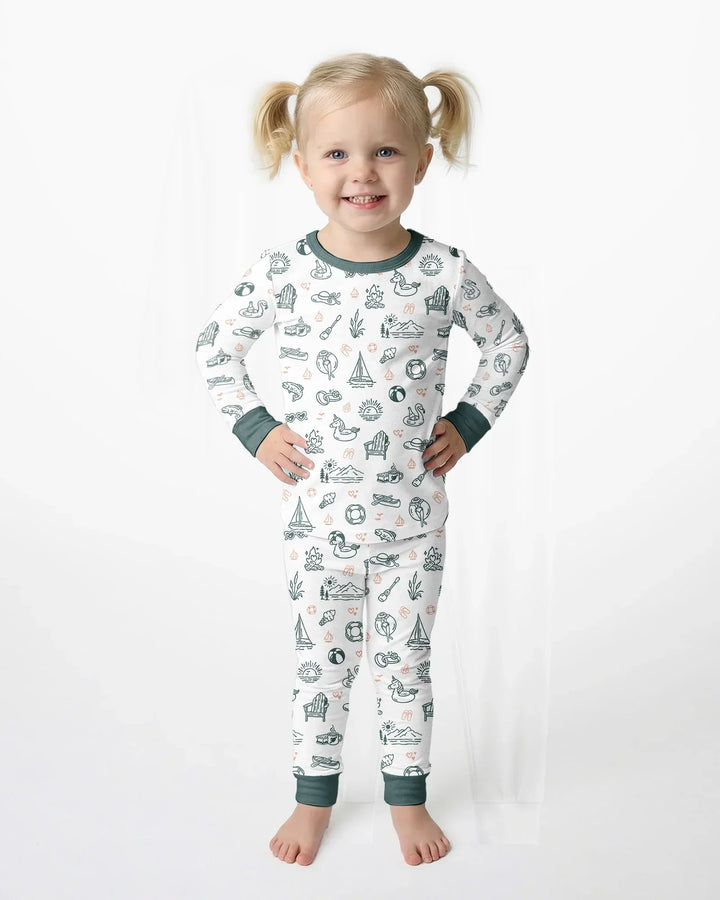 Lake Vibe Bamboo Two Piece Long Sleeve Pajama Set