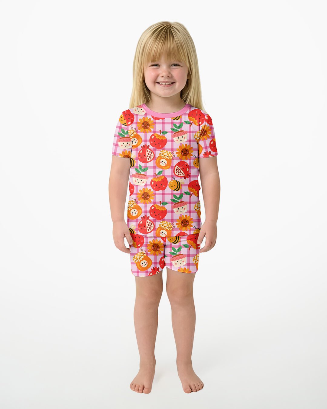 Schlafanzug-Set zweiteilig, kurze Ärmel, kurze Hose, Bambus