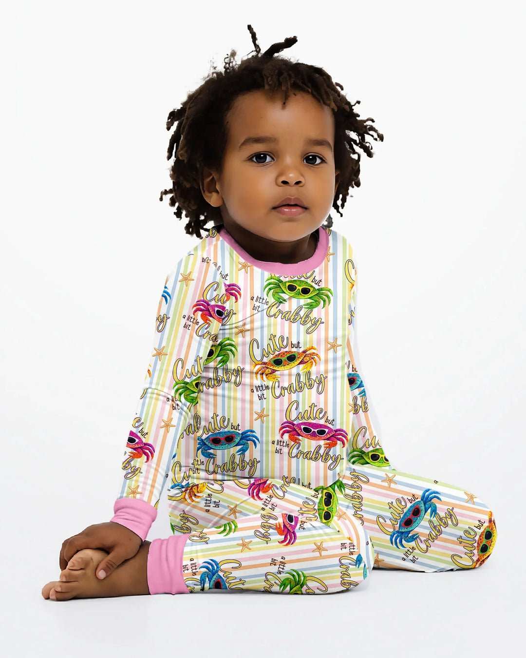 Zweiteiliges Langarm-Pyjama-Set mit Sommerfrüchten
