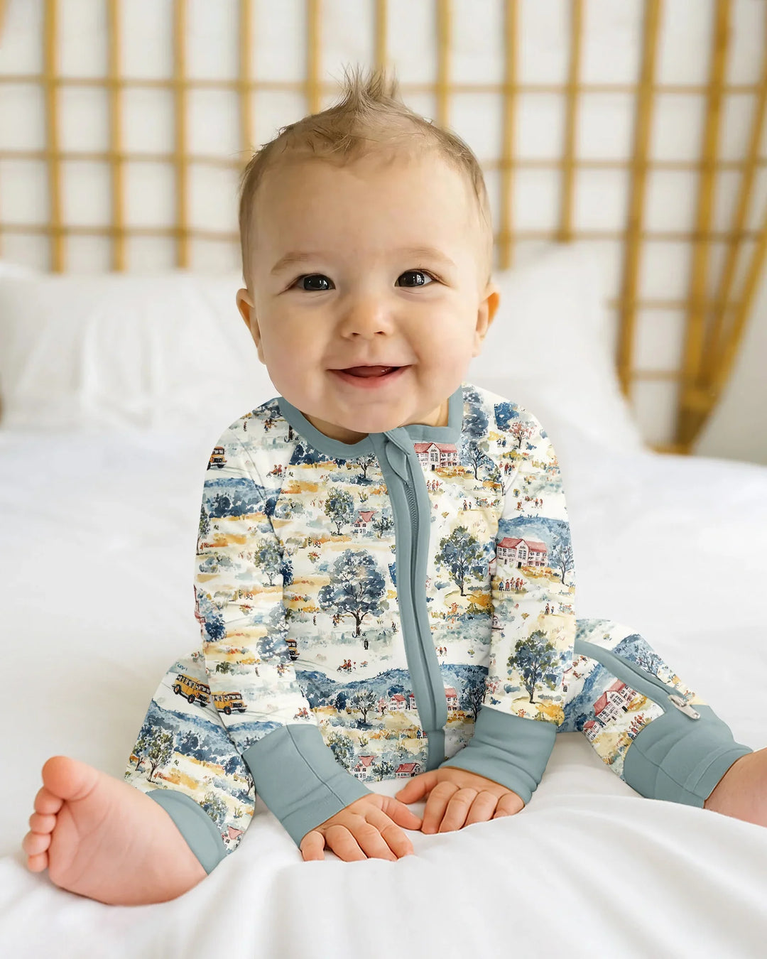 Gerippte Babykleidung mit individuellem Foto - Weich &amp; Skizzenhaft