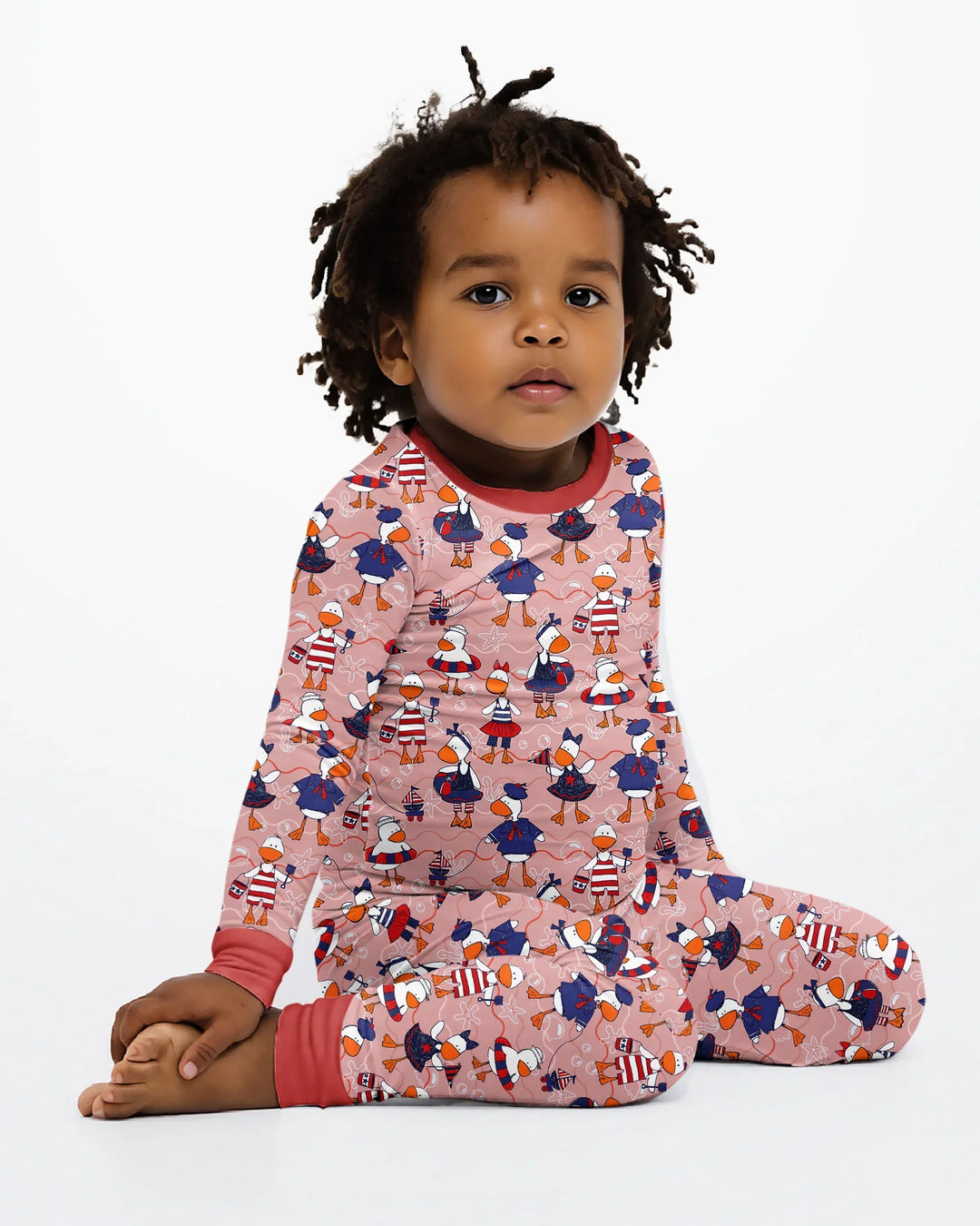 Zweiteiliges Langarm-Pyjama-Set mit Sommerfrüchten