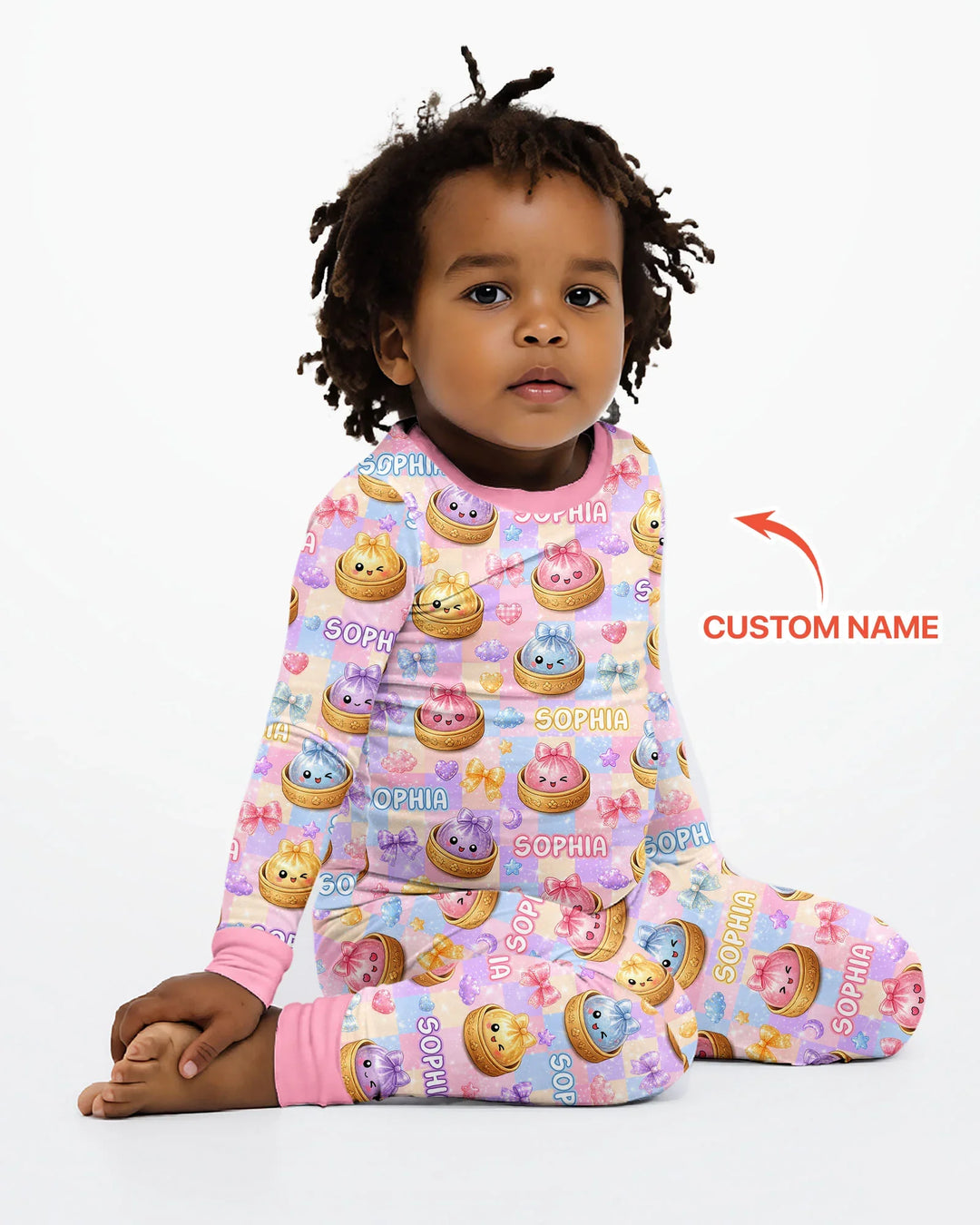 Zweiteiliges Langarm-Pyjama-Set mit Sommerfrüchten
