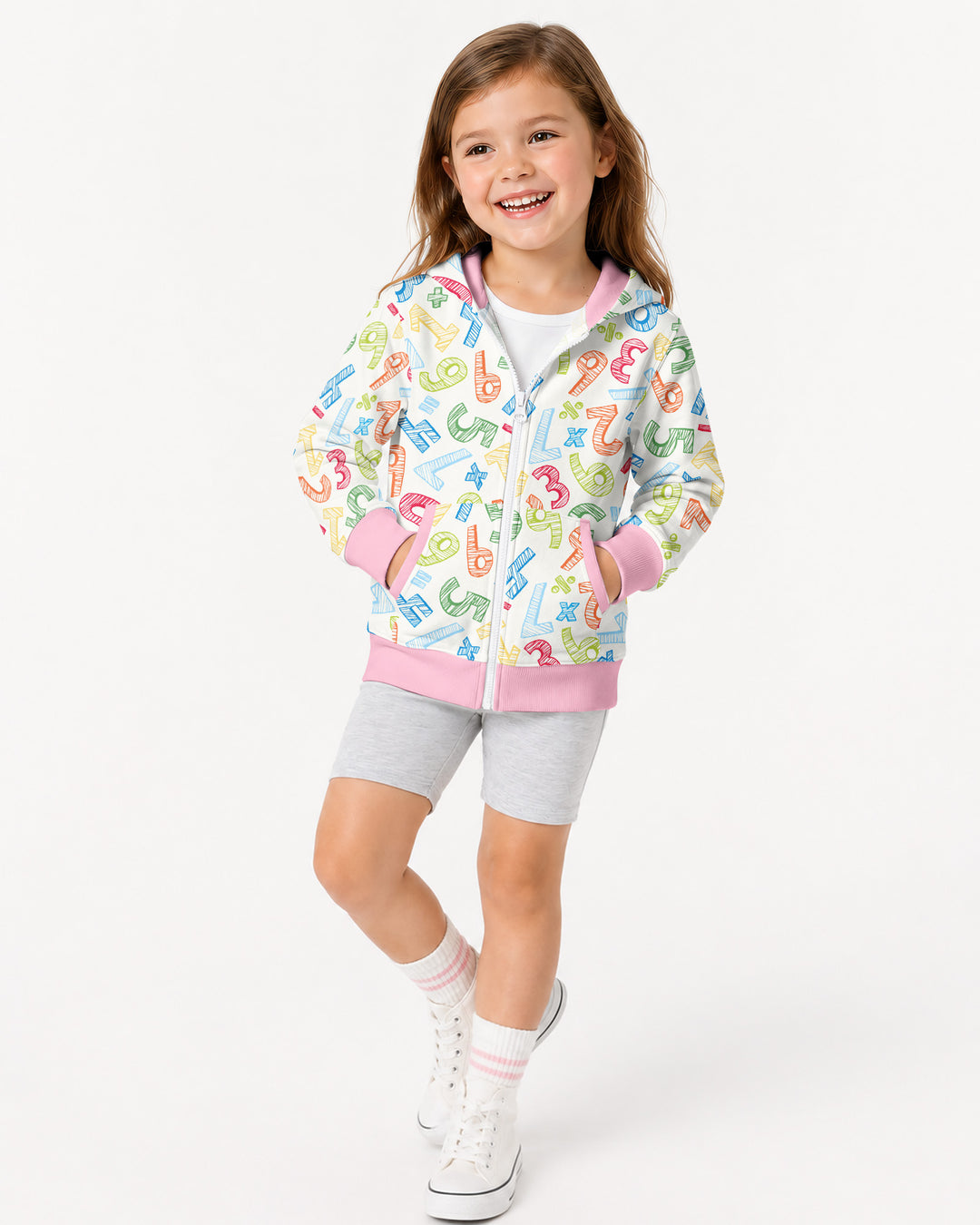 Math Doodles Bamboo Zip Hoodie