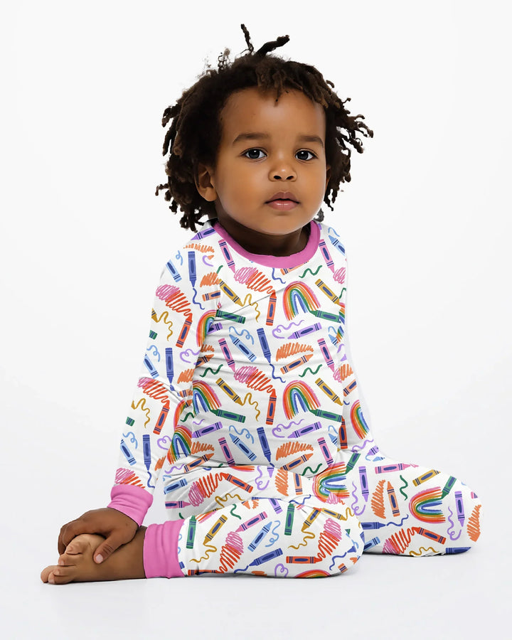 Zweiteiliges Langarm-Pyjama-Set mit Sommerfrüchten