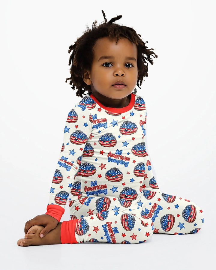 Zweiteiliges Langarm-Pyjama-Set mit Sommerfrüchten