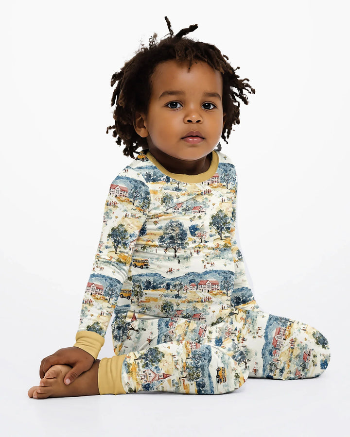 Zweiteiliges Langarm-Pyjama-Set mit Sommerfrüchten