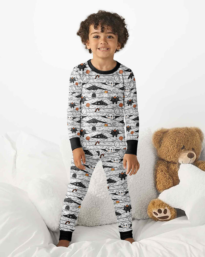 Zweiteiliges Langarm-Pyjama-Set mit Sommerfrüchten