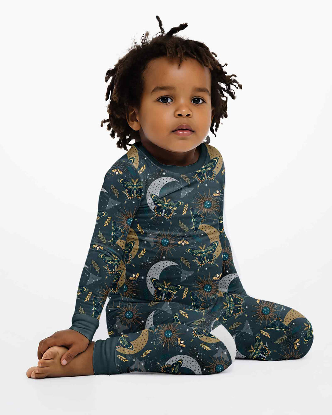Celestial Moths Bamboo Two Piece Long Sleeve Pajama Set