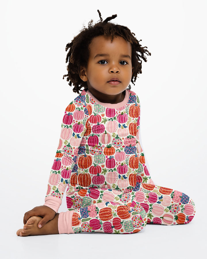Zweiteiliges Langarm-Pyjama-Set mit Sommerfrüchten