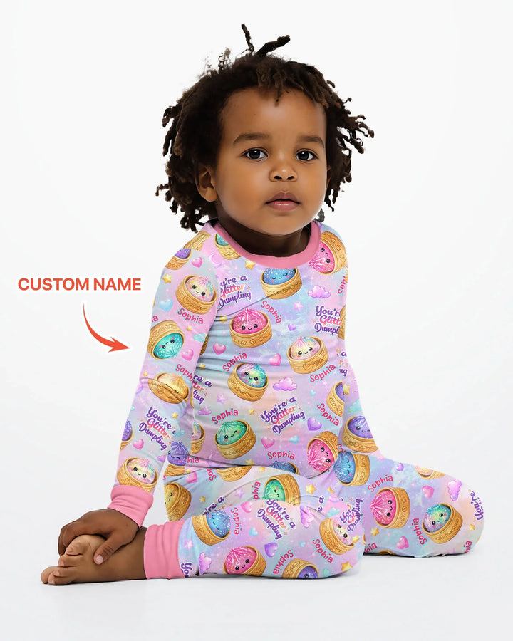 Zweiteiliges Langarm-Pyjama-Set mit Sommerfrüchten