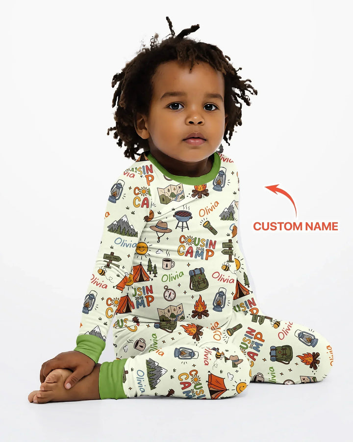 Zweiteiliges Langarm-Pyjama-Set mit Sommerfrüchten