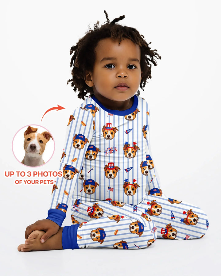 Zweiteiliges Langarm-Pyjama-Set mit Sommerfrüchten