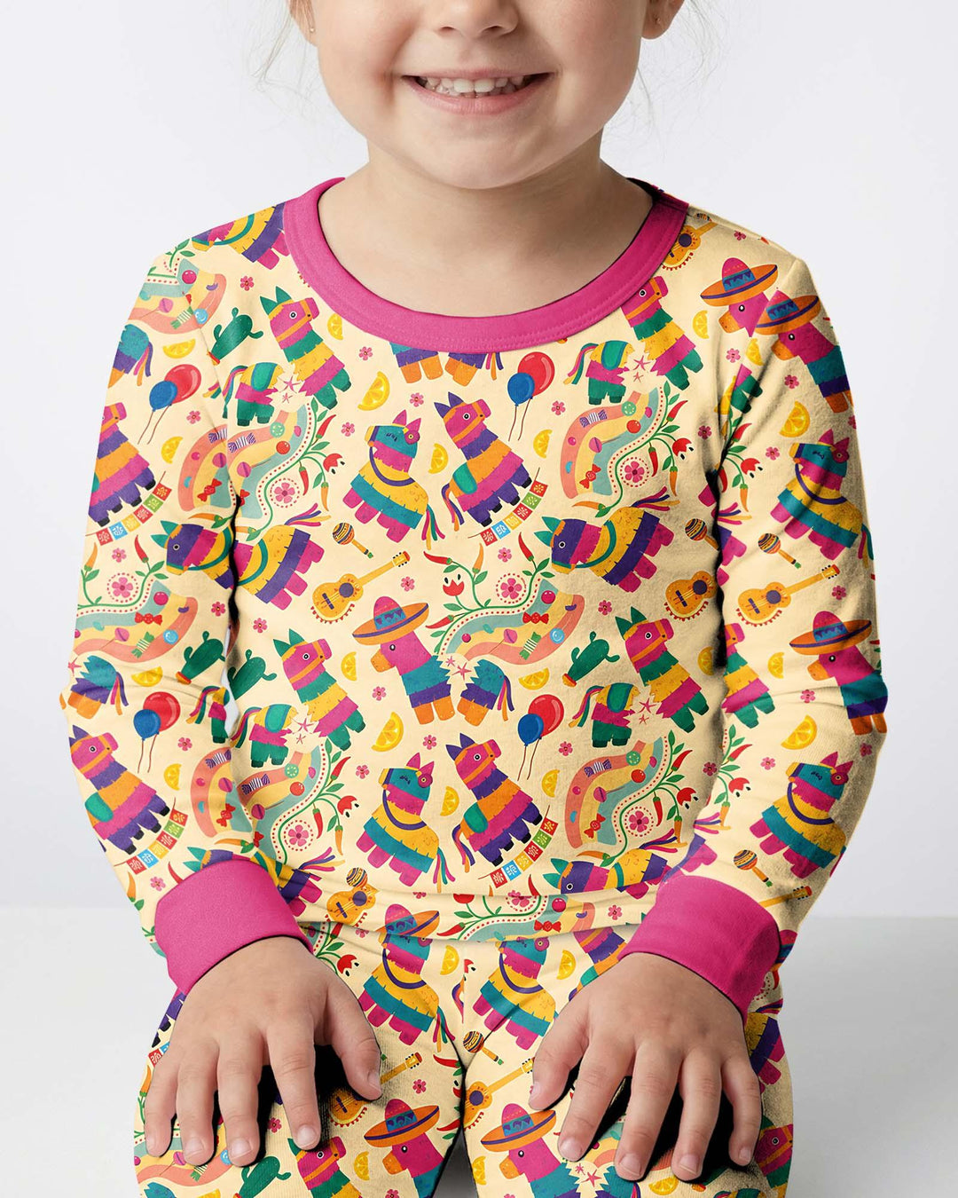 Zweiteiliges Langarm-Pyjama-Set mit Sommerfrüchten