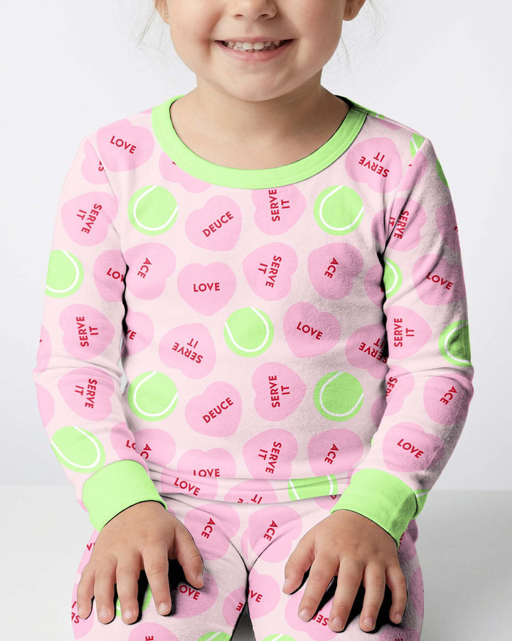 Tennis with Love Bamboo Two Piece Long Sleeve Pajama Set