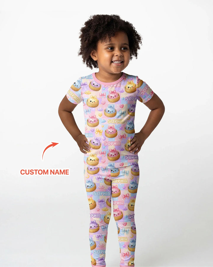 Zweiteiliges, kurzärmliges Pyjama-Set mit Marienkäfern