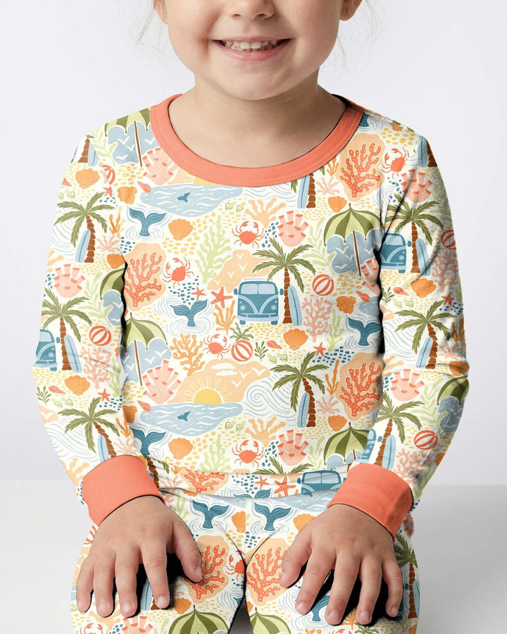 Zweiteiliges Langarm-Pyjama-Set mit Sommerfrüchten