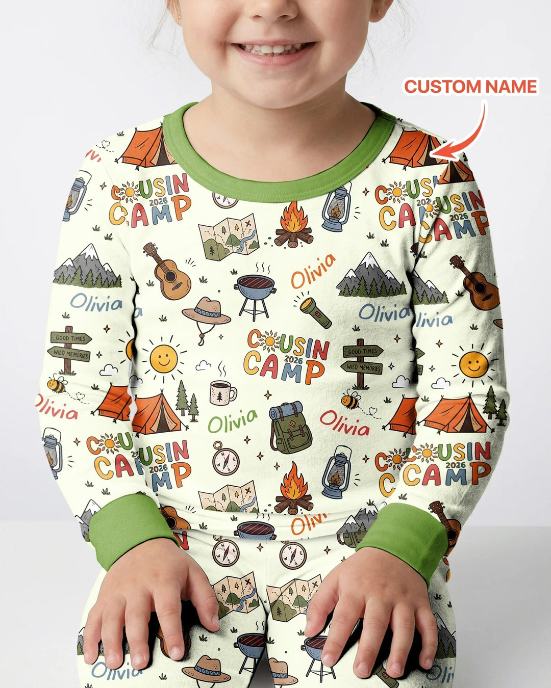Zweiteiliges Langarm-Pyjama-Set mit Sommerfrüchten