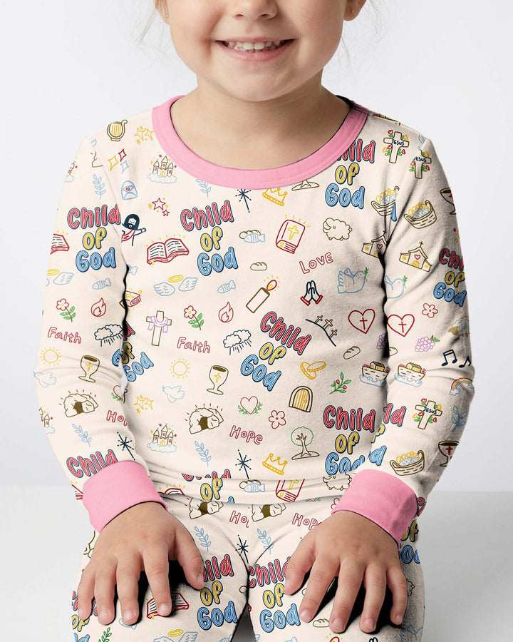 Zweiteiliges Langarm-Pyjama-Set mit Sommerfrüchten