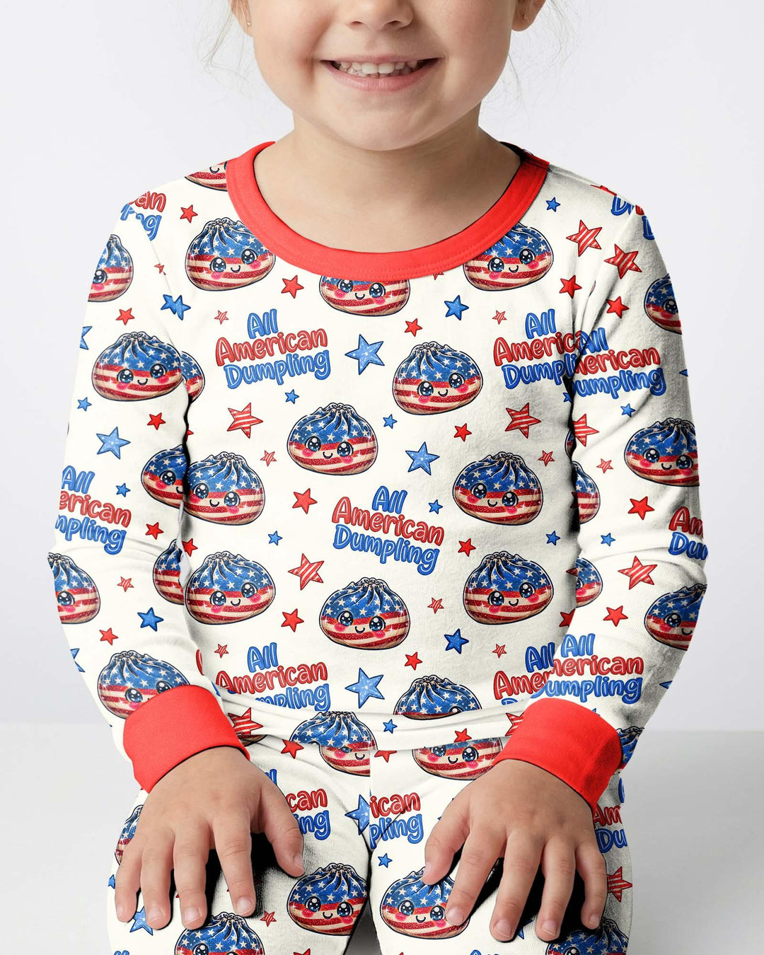 Zweiteiliges Langarm-Pyjama-Set mit Sommerfrüchten