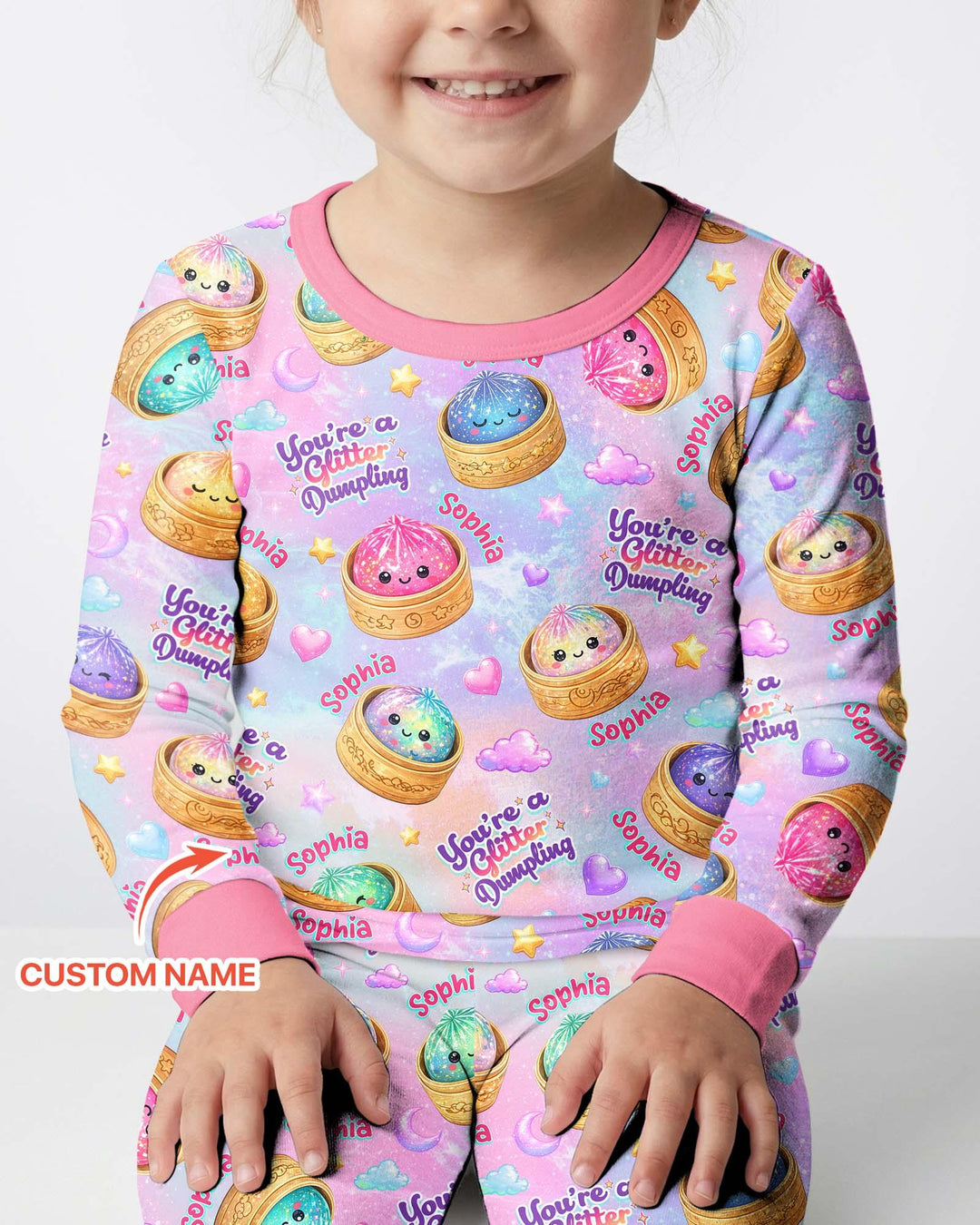 Zweiteiliges Langarm-Pyjama-Set mit Sommerfrüchten