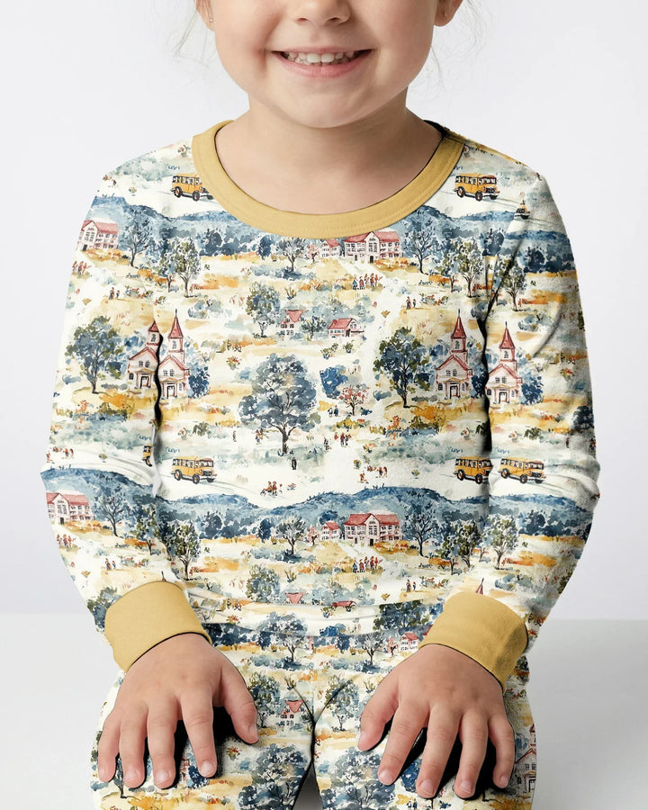 Zweiteiliges Langarm-Pyjama-Set mit Sommerfrüchten