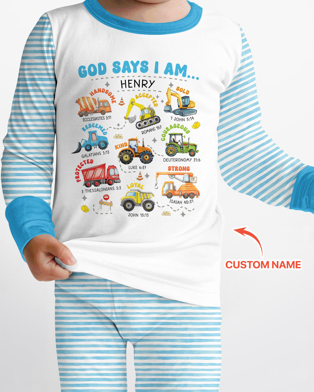 Personalized God Says I Am Bamboo Two Piece Long Sleeve Pajama Set