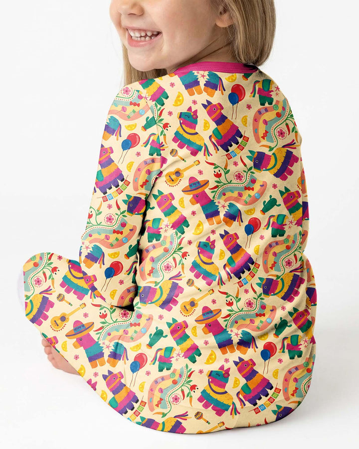 Zweiteiliges Langarm-Pyjama-Set mit Sommerfrüchten