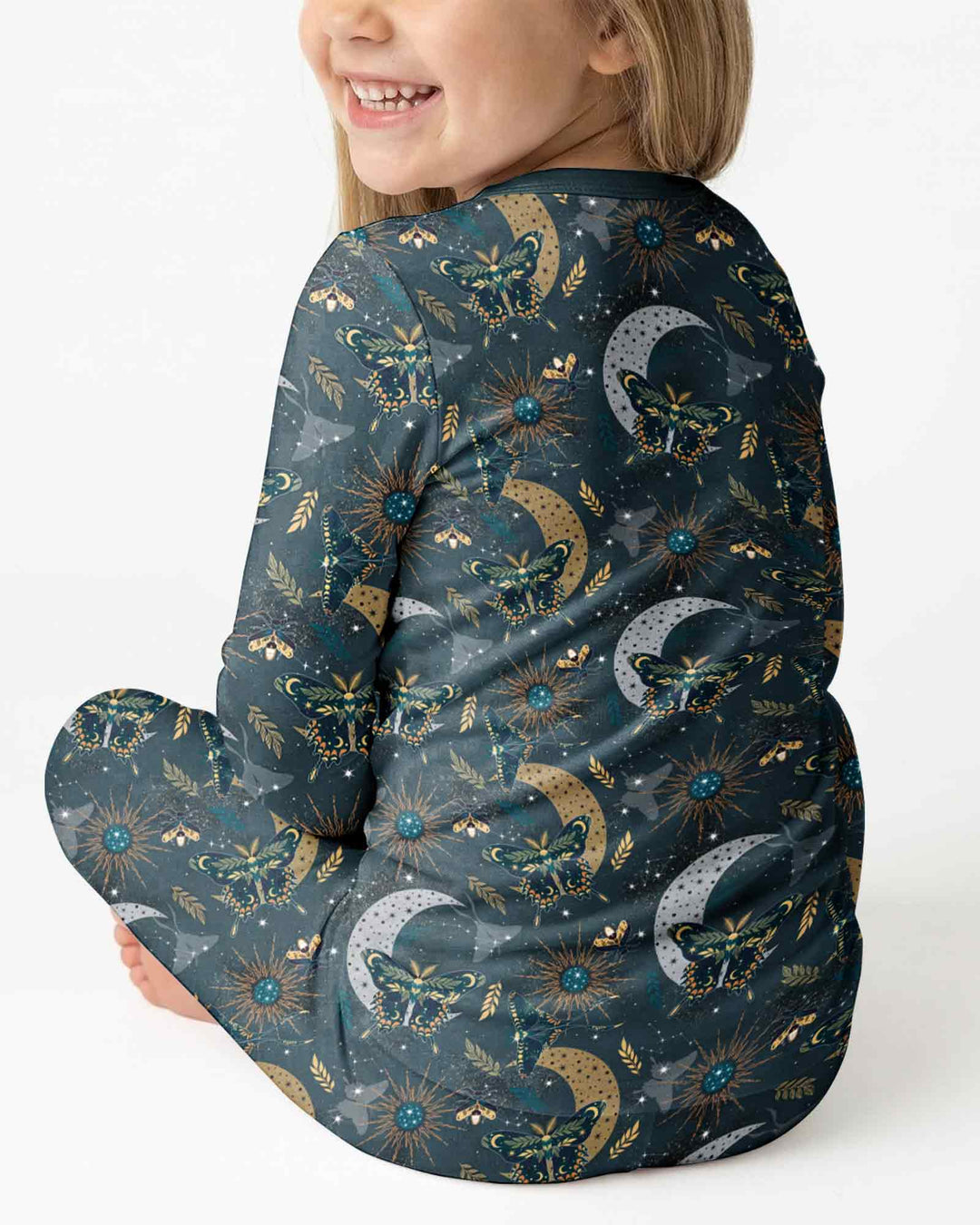 Celestial Moths Bamboo Two Piece Long Sleeve Pajama Set