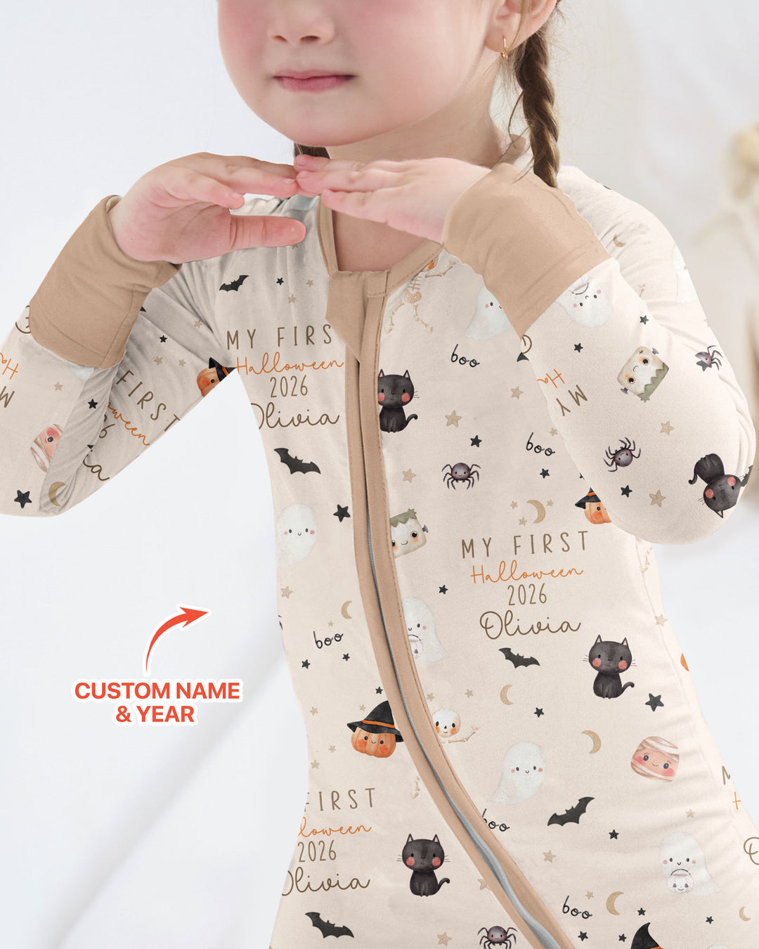 Personalised Baby First Halloween Bamboo Convertible Zippy