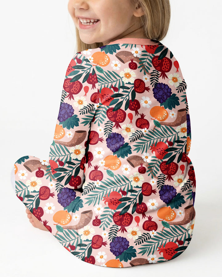 Zweiteiliges Langarm-Pyjama-Set mit Sommerfrüchten