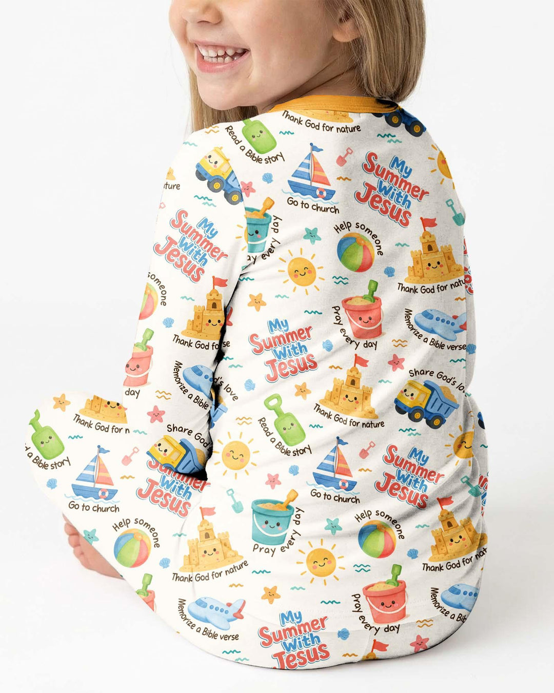 Zweiteiliges Langarm-Pyjama-Set mit Sommerfrüchten