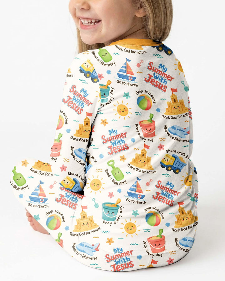Zweiteiliges Langarm-Pyjama-Set mit Sommerfrüchten