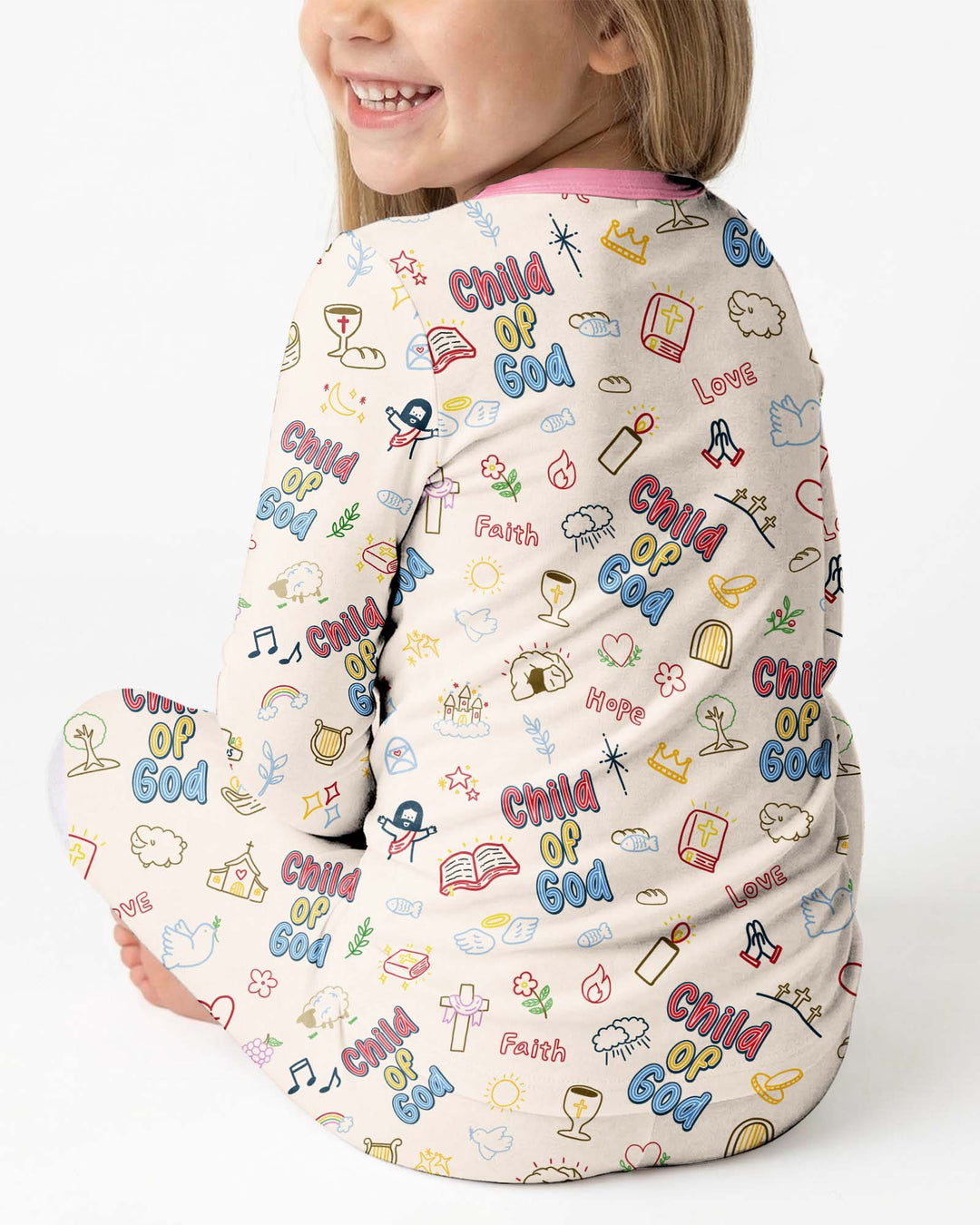 Zweiteiliges Langarm-Pyjama-Set mit Sommerfrüchten