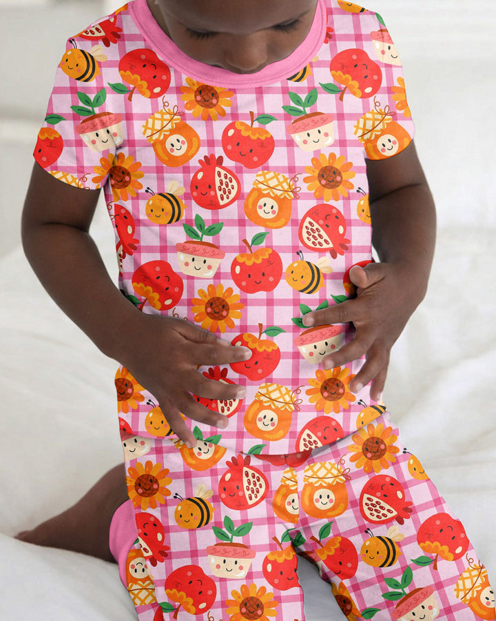 Zweiteiliges, kurzärmliges Pyjama-Set mit Marienkäfern