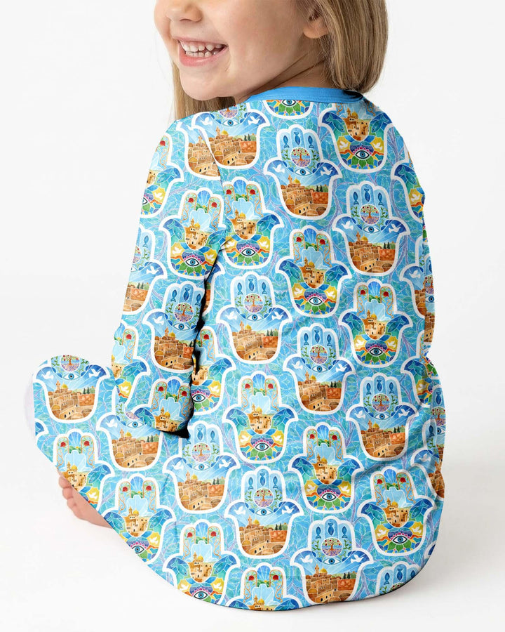 Zweiteiliges Langarm-Pyjama-Set mit Sommerfrüchten
