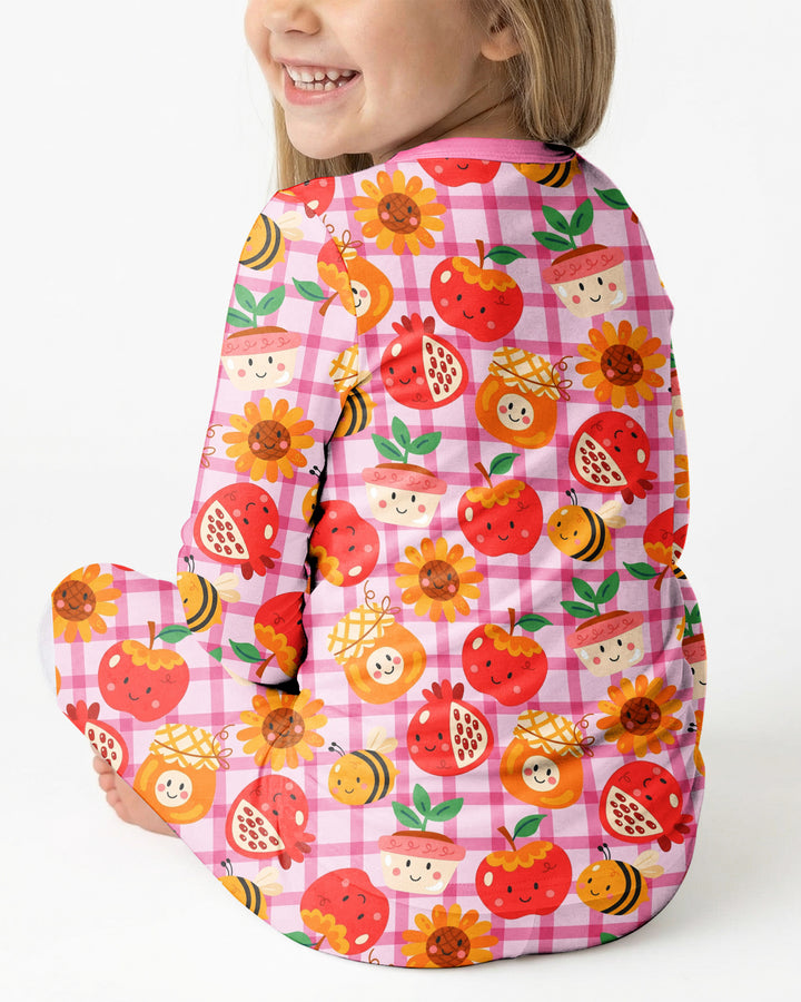 Zweiteiliges Langarm-Pyjama-Set mit Sommerfrüchten