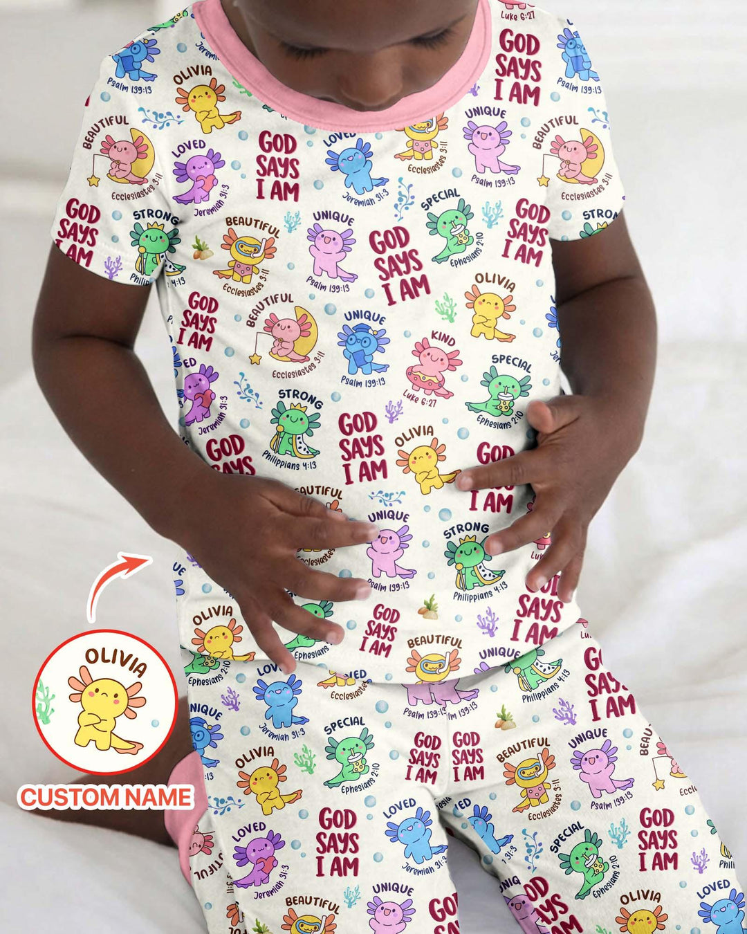 Zweiteiliges, kurzärmliges Pyjama-Set mit Marienkäfern