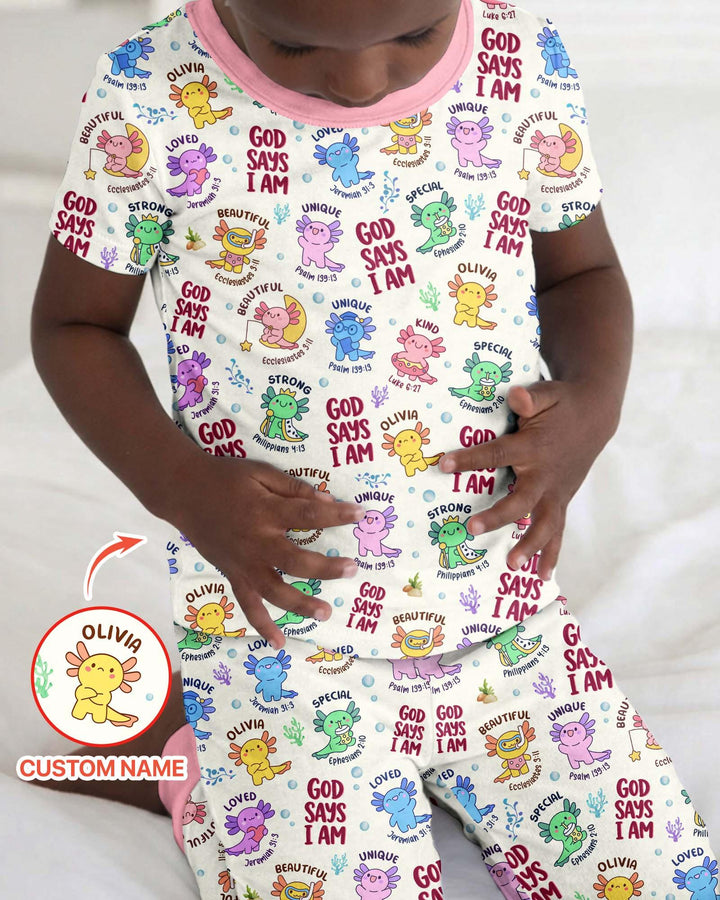 Zweiteiliges, kurzärmliges Pyjama-Set mit Marienkäfern