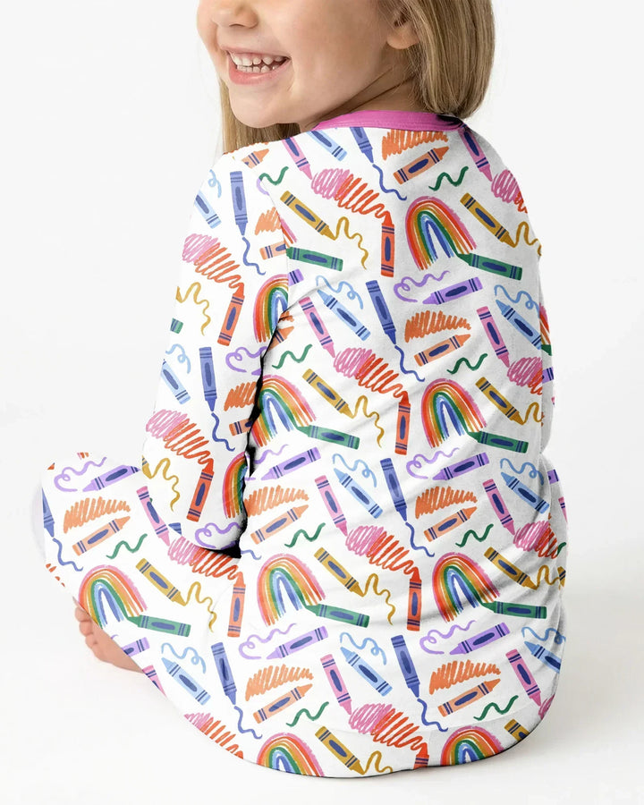 Zweiteiliges Langarm-Pyjama-Set mit Sommerfrüchten