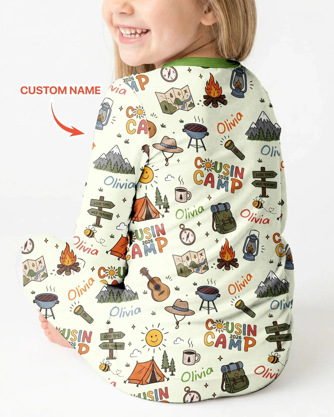 Zweiteiliges Langarm-Pyjama-Set mit Sommerfrüchten