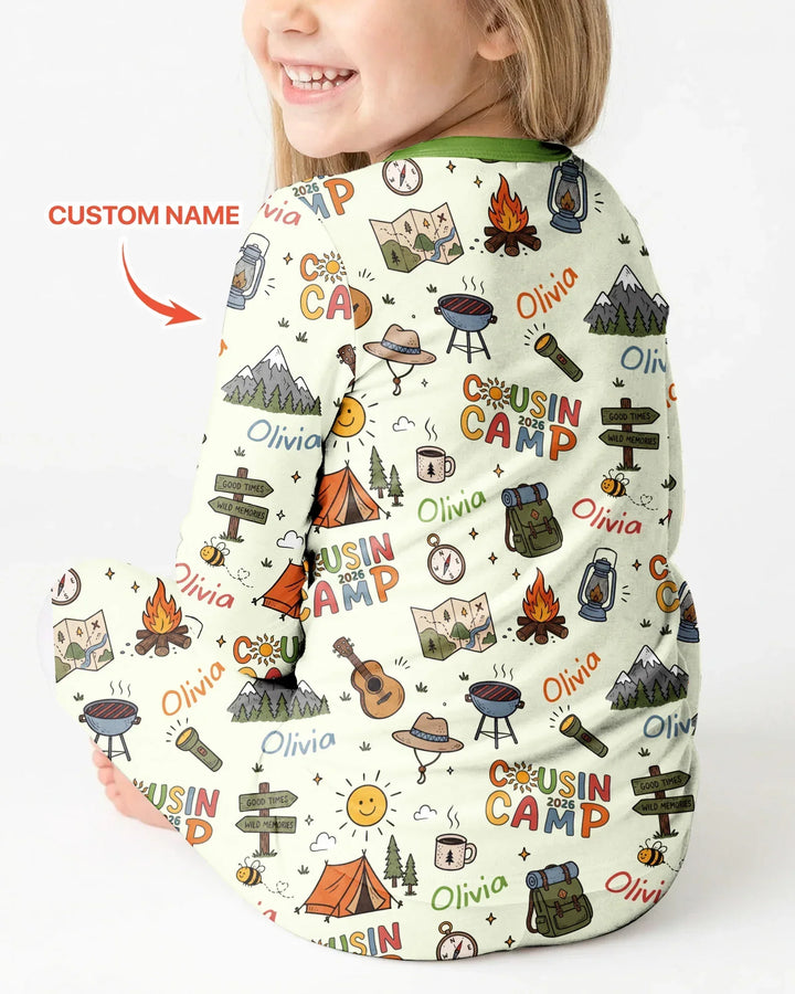 Zweiteiliges Langarm-Pyjama-Set mit Sommerfrüchten