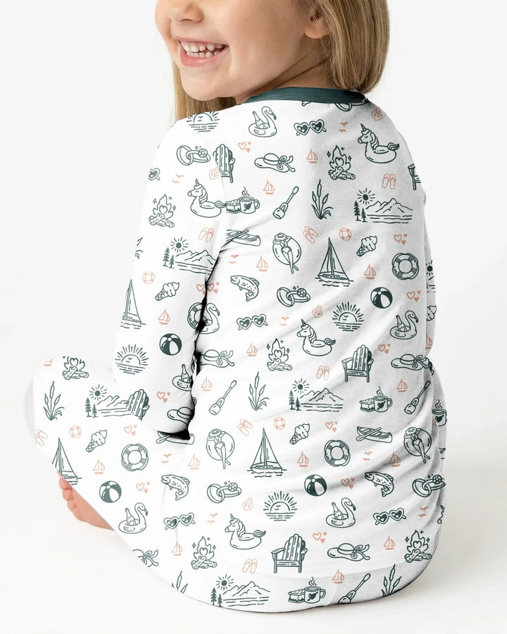 Lake Vibe Bamboo Two Piece Long Sleeve Pajama Set